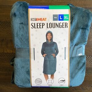 *Brand New Cozy Velour Sleep Lounger with hood Dark Green Size L/XL